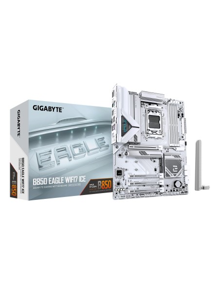 GIGABYTE B850 EAGLE WIFI7 ICE Scheda madre - CPU AMD Ryzen serie 9000, VRM digitale a 8+2+2 fasi, fino a 8200 MHz DDR5 (O.C.),
