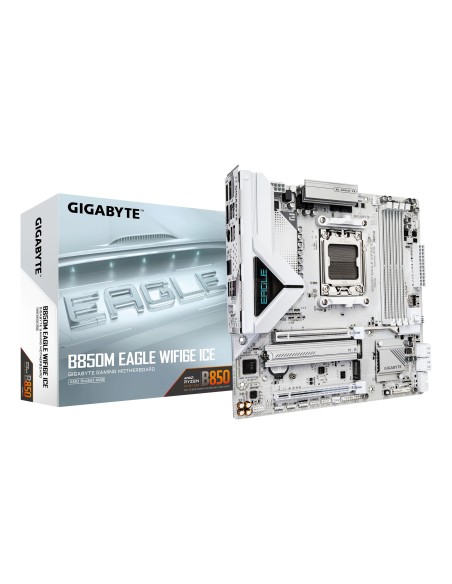 GIGABYTE B850M EAGLE WIFI6E ICE Scheda Madre – CPU AMD Ryzen serie 9000, VRM digitale a 8+2+2 fasi, fino a 8200 MHz DDR5 (OC),