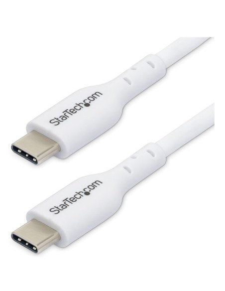 StarTech.com Cavo USB-C bianco da 2m, cavo di ricarica USB 2.0 Tipo-C per laptop, Power Delivery 60W 3A, rivestimento in TPE,