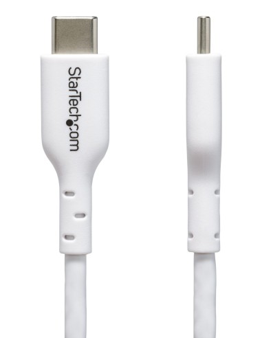 StarTech.com Cavo USB-C bianco da 2m, cavo di ricarica USB 2.0 Tipo-C per laptop, Power Delivery 60W 3A, rivestimento in TPE,