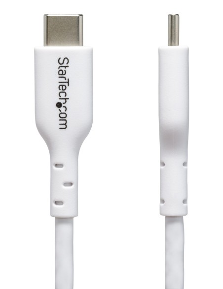 StarTech.com Cavo USB-C bianco da 2m, cavo di ricarica USB 2.0 Tipo-C per laptop, Power Delivery 60W 3A, rivestimento in TPE,