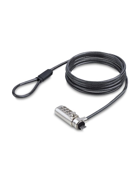 StarTech.com Cavo di sicurezza antifurto per laptop notebook compatibile con K-Slot, cavo in acciaio resistente ai tagli,
