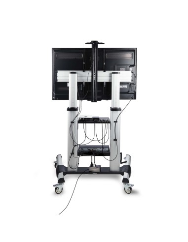 StarTech.com Carrello supporto TV mobile su ruote per schermi piatti da 60-100" e fino a 100 kg, regolazione dell'altezza