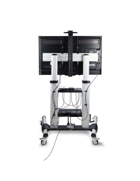 StarTech.com Carrello supporto TV mobile su ruote per schermi piatti da 60-100" e fino a 100 kg, regolazione dell'altezza