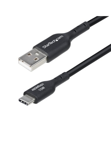 StarTech.com Cavo di ricarica USB-A a USB-C da 15cm, Cavetto di ricarica e sincronizzazione USB 2.0 3A, rivestimento in TPE -