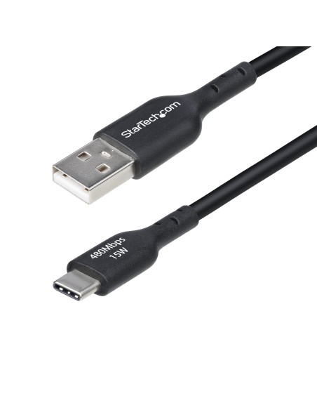 StarTech.com Cavo di ricarica USB-A a USB-C da 15cm, Cavetto di ricarica e sincronizzazione USB 2.0 3A, rivestimento in TPE -