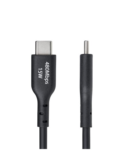 StarTech.com Cavo di ricarica USB-A a USB-C da 15cm, Cavetto di ricarica e sincronizzazione USB 2.0 3A, rivestimento in TPE -
