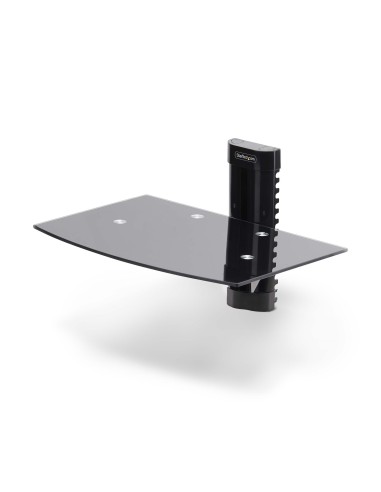 StarTech.com Mensola da Parete in Vetro Temperato per Apparecchiature A V - Ripiano liscio sotto sopra TV Monitor regolabile in