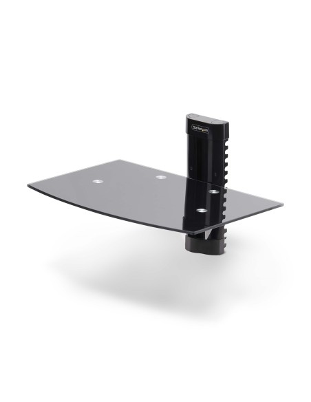 StarTech.com Mensola da Parete in Vetro Temperato per Apparecchiature A V - Ripiano liscio sotto sopra TV Monitor regolabile in