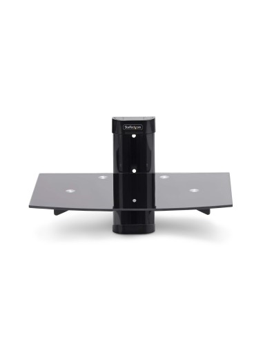 StarTech.com Mensola da Parete in Vetro Temperato per Apparecchiature A V - Ripiano liscio sotto sopra TV Monitor regolabile in
