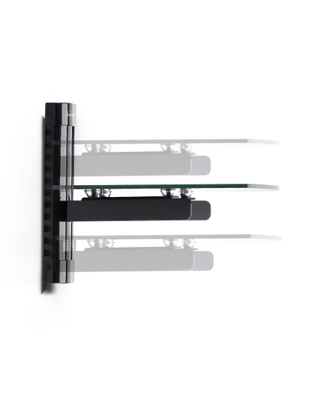 StarTech.com Mensola da Parete in Vetro Temperato per Apparecchiature A V - Ripiano liscio sotto sopra TV Monitor regolabile in