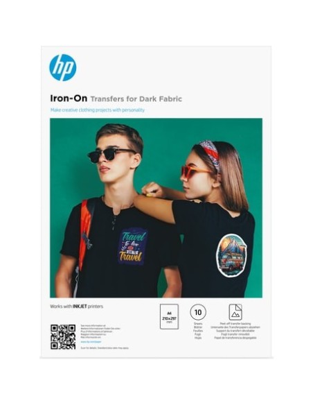 HP Carta per trasferimenti a caldo su tessuti scuri, A4 (210 x 297 mm), 10 fogli