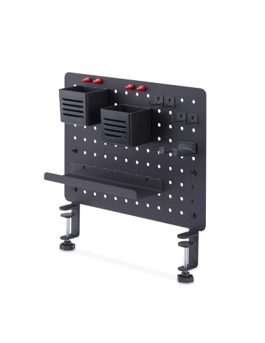 StarTech.com Pannello forato portautensili in acciaio con accessori, 42x32 cm, portaoggetti da scrivania, pannello forato da