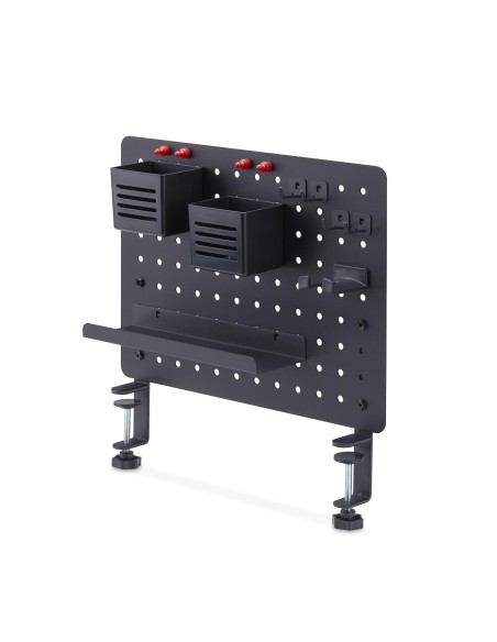 StarTech.com Pannello forato portautensili in acciaio con accessori, 42x32 cm, portaoggetti da scrivania, pannello forato da