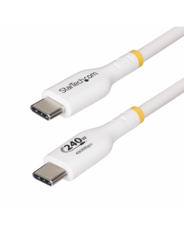 StarTech.com Cavo di ricarica USB-C Bianco da 2m, cavo USB C certificato USB-IF, 240W PD EPR, cavo di ricarica USB 2.0 Tipo-C