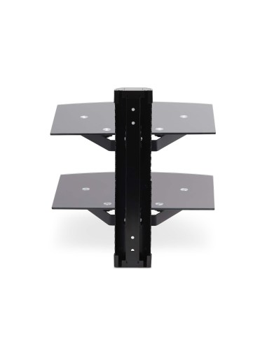 StarTech.com Mensola da Parete in Vetro Temperato per Apparecchiature A V - 2 Ripiani lisci sotto sopra TV Monitor regolabili