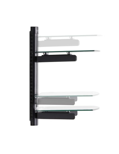 StarTech.com Mensola da Parete in Vetro Temperato per Apparecchiature A V - 2 Ripiani lisci sotto sopra TV Monitor regolabili