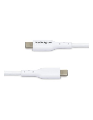 StarTech.com Cavo USB-C bianco da 1m, cavo di ricarica USB 2.0 Tipo-C per laptop, Power Delivery 60W 3A, rivestimento in TPE,
