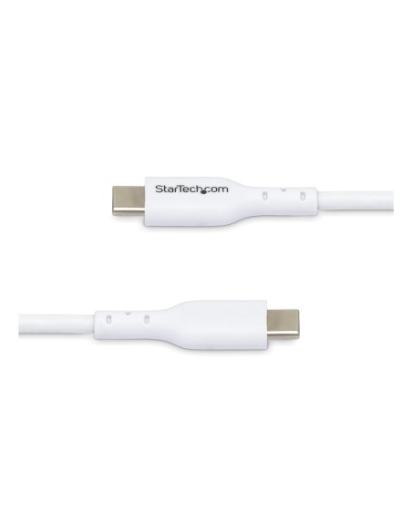 StarTech.com Cavo USB-C bianco da 1m, cavo di ricarica USB 2.0 Tipo-C per laptop, Power Delivery 60W 3A, rivestimento in TPE,