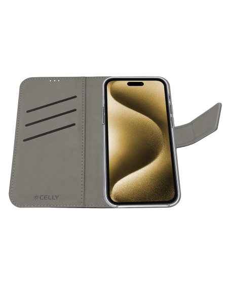 Celly WALLY custodia per cellulare 16,5 cm (6.5") Custodia a borsellino Nero