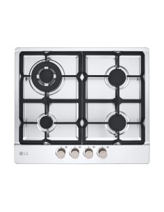 LG CBGZ2414S Piano cottura a gas 60cm, 8,5kW, 4 bruciatori, Griglie in ghisa, Piatto inox