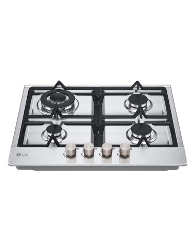 LG CBGZ2414S Piano cottura a gas 60cm, 8,5kW, 4 bruciatori, Griglie in ghisa, Piatto inox