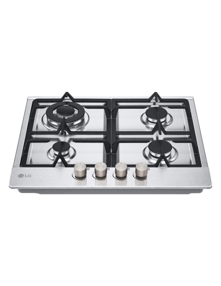 LG CBGZ2414S Piano cottura a gas 60cm, 8,5kW, 4 bruciatori, Griglie in ghisa, Piatto inox