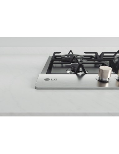 LG CBGZ2414S Piano cottura a gas 60cm, 8,5kW, 4 bruciatori, Griglie in ghisa, Piatto inox