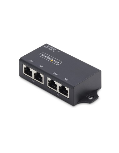 StarTech.com Iniettore PoE+ Midspan a 2 Porte Gigabit - Alimentatore Power Over Ethernet 10 100 1000Mbps, Ripetitore PoE