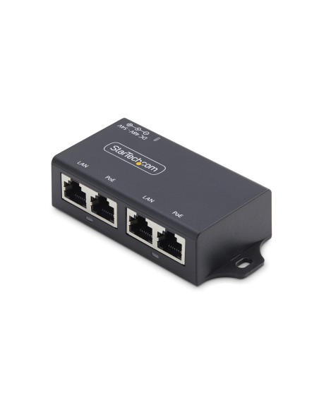 StarTech.com Iniettore PoE+ Midspan a 2 Porte Gigabit - Alimentatore Power Over Ethernet 10 100 1000Mbps, Ripetitore PoE