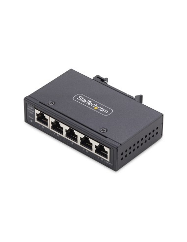 StarTech.com Switch di Rete Industriale non gestito a 5 porte, 100 1000 Ethernet, montaggio su guida DIN parete, Switch Gigabit