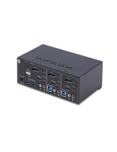 StarTech.com Switch KVM a 2 porte con doppio monitor DisplayPort e HDMI, 4K 60Hz, 1 monitor HDMI e 1 DP, hub USB 5Gbps a 2 2