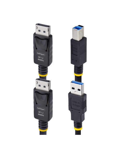 StarTech.com Cavo KVM DisplayPort e USB 5Gbps da 1,8m, Cavo Combinato DP 1.2 4K 60Hz e USB-A 3.0 per Switch KVM