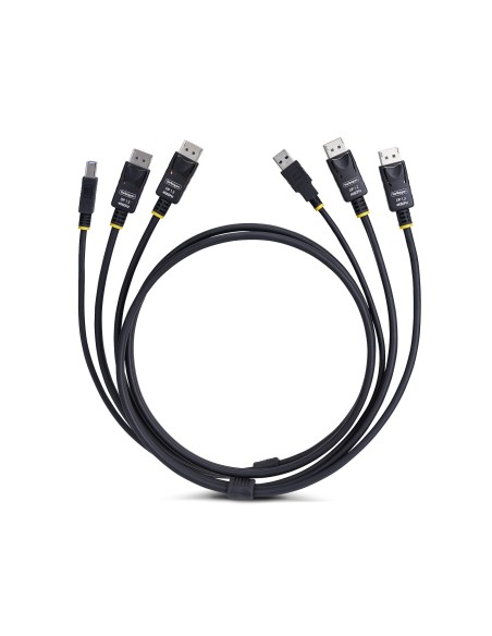 StarTech.com Cavo KVM con doppia porta DisplayPort e USB 5 Gbps da 1,8m, 4K 60 Hz, DP 1.2 e cavo combinato USB per switch KVM a