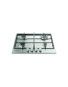 Indesit THP 642 W IX I 1 piano gas inox 60cm 4 fuochi bruciatore doppia corona griglie smaltate 2