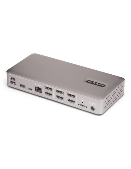 StarTech.com Docking Station USB4 per Tre Monitor, Dock USB-C Multi Display HDMI DisplayPort 4K 60Hz, Ricarica Laptop 100W,