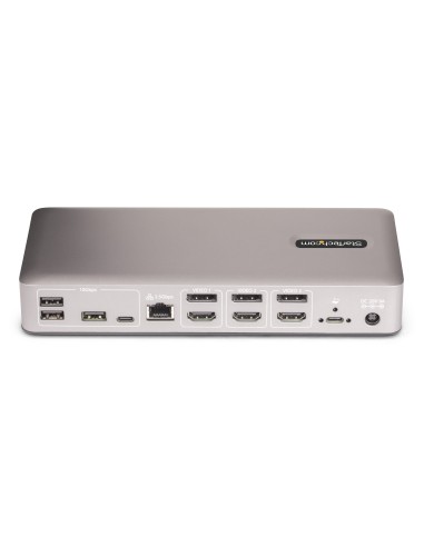 StarTech.com Docking Station USB4 per Tre Monitor, Dock USB-C Multi Display HDMI DisplayPort 4K 60Hz, Ricarica Laptop 100W,