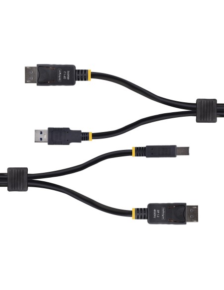 StarTech.com Cavo KVM DisplayPort e USB 5Gbps da 3m, Cavo Combinato DP 1.2 4K 60Hz e USB-A 3.0 per Switch KVM