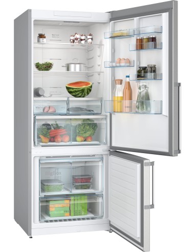 Bosch Serie 4 KGN76XIEP Frigorifero Combinato da libera installazione 186 x 75 cm Acciaio anti-impronta Classe E