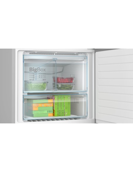 Bosch Serie 4 KGN76XIEP Frigorifero Combinato da libera installazione 186 x 75 cm Acciaio anti-impronta Classe E