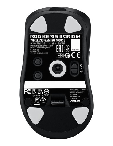 ASUS ROG Keris II Origin BLK mouse Gaming Mano destra RF Wireless + Bluetooth + USB Type-A Ottico 42000 DPI