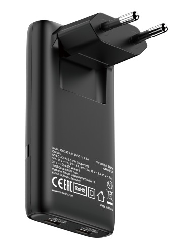 Verbatim 32354 Caricabatterie per dispositivi mobili Computer portatile, Smartphone, Tablet Nero AC Ricarica rapida Interno