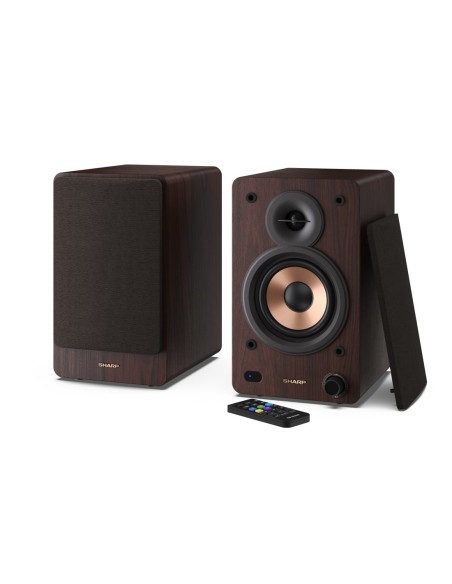 Sharp BOOKSHELF SPEAKERS 2-vie Marrone Con cavo e senza cavo 60 W