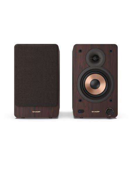 Sharp BOOKSHELF SPEAKERS 2-vie Marrone Con cavo e senza cavo 60 W