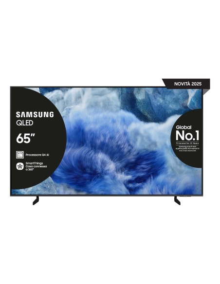Samsung QLED AI TV 65" QE65Q8FAAUXZT 4K, Processore Q4 AI, 4K Upscaling, Color Booster Pro, OTS Lite, Air Slim Design, Vision