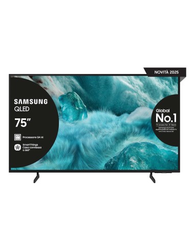 Samsung QLED AI TV 75" QE75Q7FAAUXZT 4K, Processore Q4 AI, 4K Upscaling, Color Booster Pro, OTS Lite, Slim Look Design, Vision