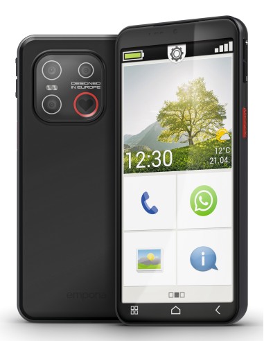 Emporia emporiaSMART.7mini 13,8 cm (5.45") SIM singola Android 15 4G USB tipo-C 6 GB 128 GB 3500 mAh Nero