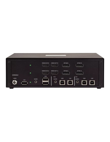 StarTech.com Switch KVM Sicuro a 2 porte quad-monitor, DP, HDMI, 4K 30Hz, KVM desktop NIAP 4.0, Case in metallo, Porta CAC,