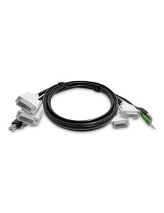StarTech.com Cavo KVM Doppio-DVI da 3 m, USB 2.0, audio jack da 3,5 mm, cavo combinato universalmente compatibile con switch