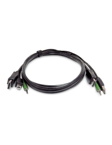 StarTech.com Cavo KVM DisplayPort doppio da 3 m, USB 2.0, audio jack 3,5 mm, cavo combinato universale compatibile con switch